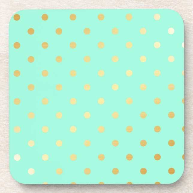 Dessous-de-verre pois à la menthe d'or (Devant)