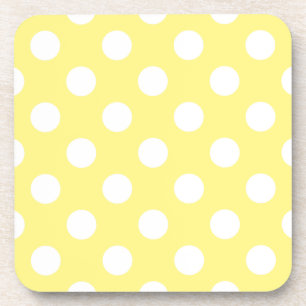 Dessous-de-verre Pois blancs sur jaune citron