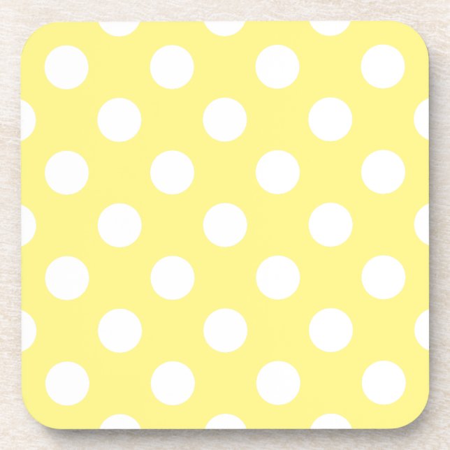 Dessous-de-verre Pois blancs sur jaune citron (Devant)