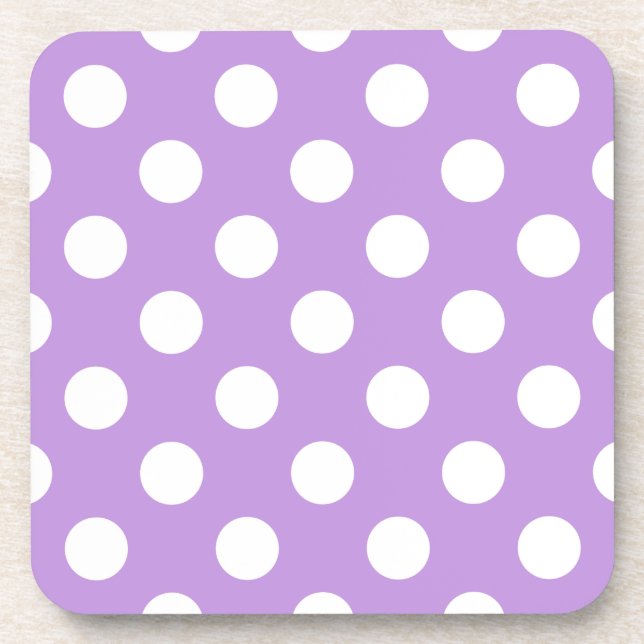 Dessous-de-verre Pois blancs sur lilas (Devant)