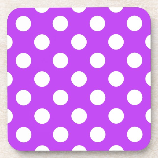 Dessous-de-verre Pois blancs sur violet clair (Devant)