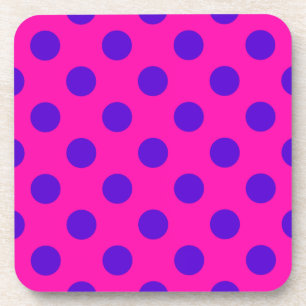 Dessous-de-verre Pois bleus sur fuchsia