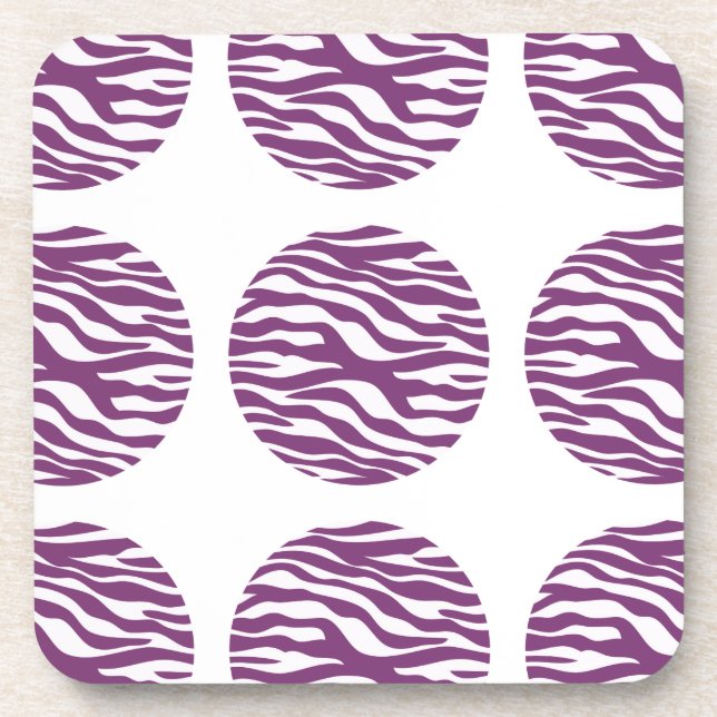 Dessous de verre Pois d'impression Zebra (Devant)
