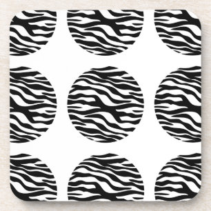 Dessous de verre Pois d'impression Zebra