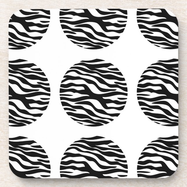 Dessous de verre Pois d'impression Zebra (Devant)