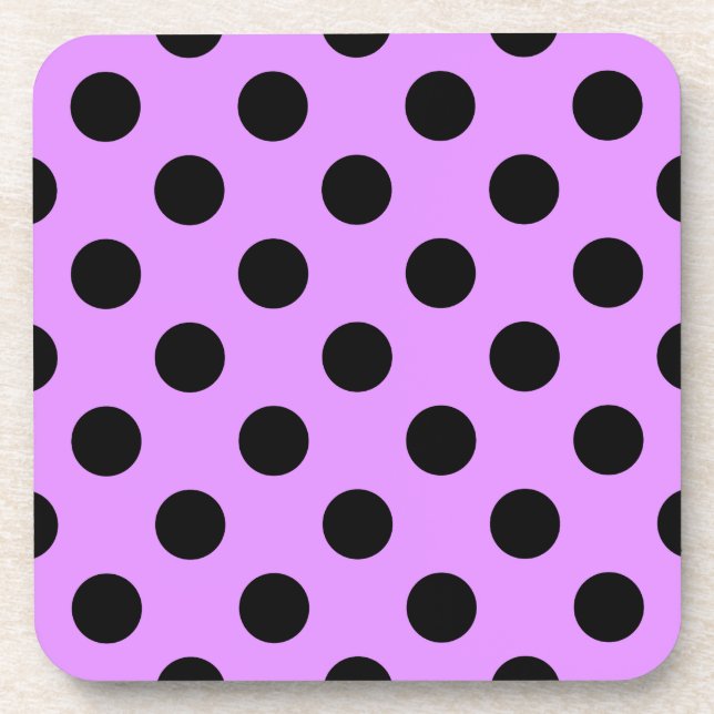 Dessous-de-verre Pois noirs sur lilas (Devant)