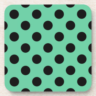 Dessous-de-verre Pois noirs sur vert menthe