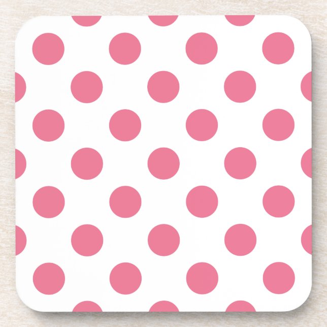 Dessous-de-verre Pois rose et blanc (Devant)
