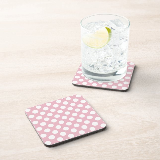Dessous-de-verre Pois roses, Motif Pointe Polka, Points, Pointe (Côté Droit)