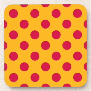 Dessous-de-verre Pois rouges sur jaune