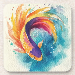Dessous-de-verre Poisson coloré Koi