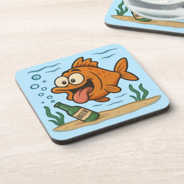 Dessous-de-verre Poisson et bière (Côté gauche)