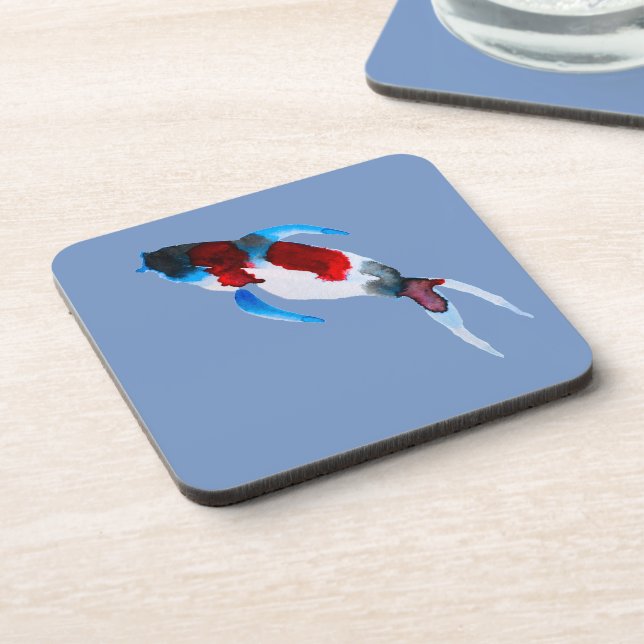 Dessous-de-verre Poisson koï aquarelle beaux-arts (Côté gauche)