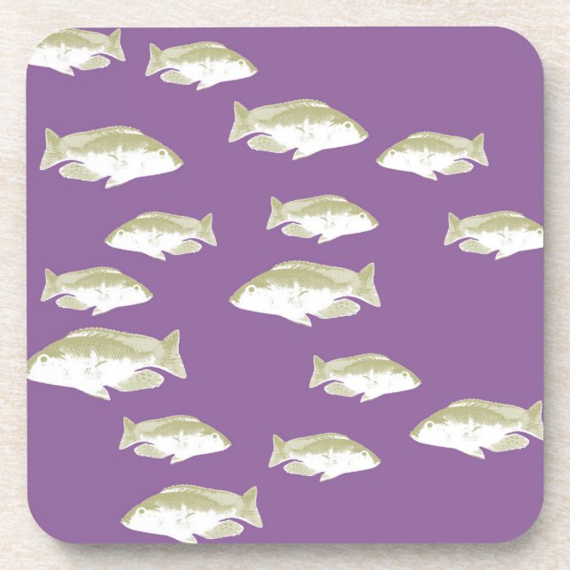 Dessous-de-verre Poisson sur violet (Devant)
