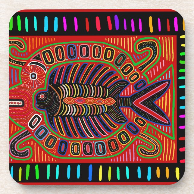 Dessous-de-verre Poisson volant Mola indien Cuna (Devant)