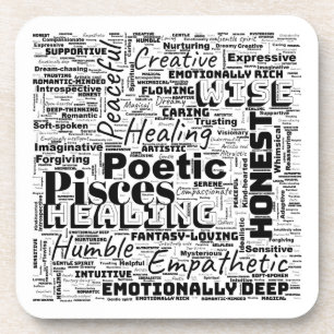 Dessous-de-verre Poissons Zodiac Word Cloud Inspiration