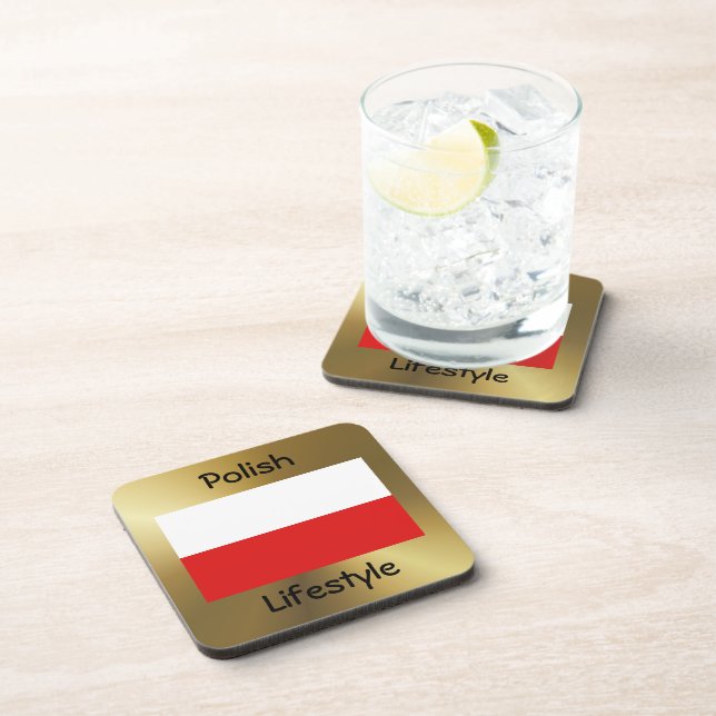 Dessous-de-verre Poland Flag+Text Coaster (Côté Droit)