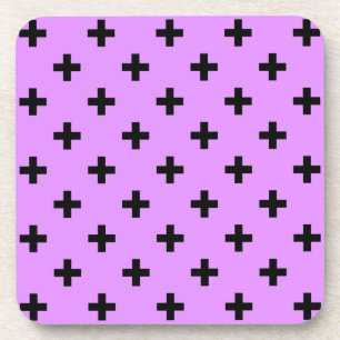 Dessous-de-verre Polka noire croise sur lilas