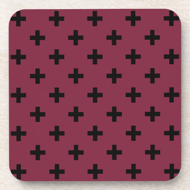 Dessous-de-verre Polka noire croise sur mûrier (Devant)