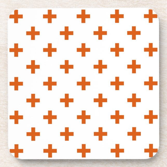 Dessous-de-verre Polka orange croise sur blanc (Devant)