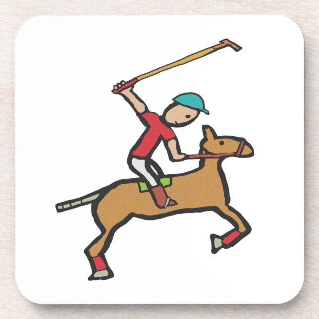 Dessous-de-verre Polo Jouer cheval et cavalier (Devant)