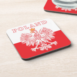 Dessous-de-verre Pologne avec aigle rouge polonais