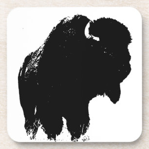 Dessous-de-verre Pop Art Buffalo Bison Silhouette