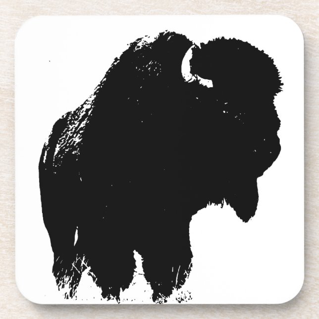 Dessous-de-verre Pop Art Buffalo Bison Silhouette (Devant)