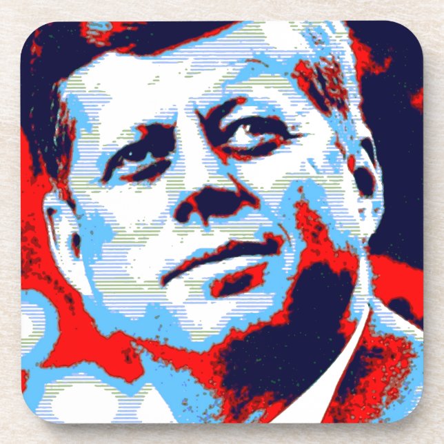 Dessous-de-verre Pop Art JFK John F. Kennedy Red Blue (Devant)