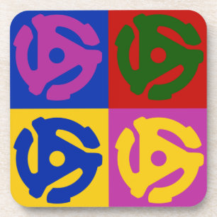 Dessous-de-verre Pop Art Vinyl Record 45 RPM Insert