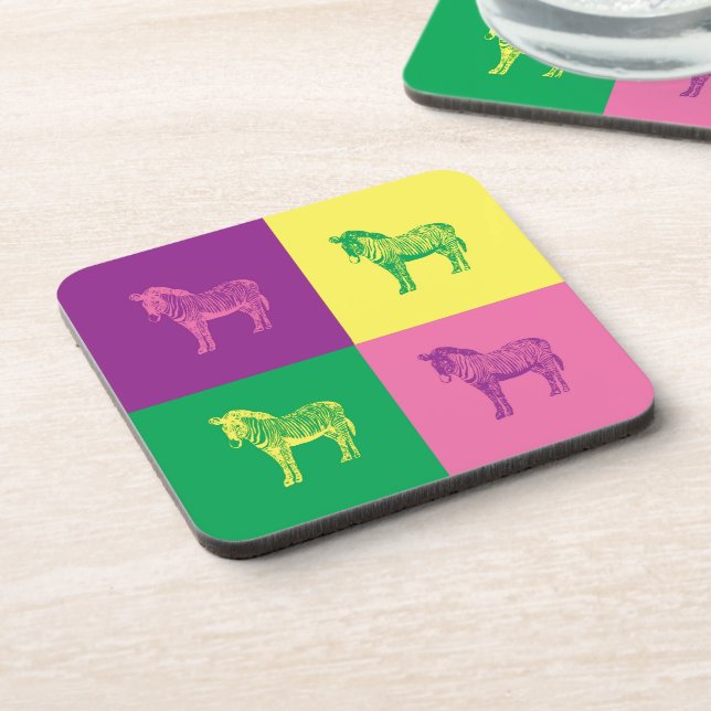 Dessous-de-verre Pop Art Zebra (Côté gauche)