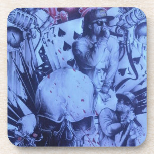 Dessous-de-verre Pop Musicians Blue Purple Art Imprimer