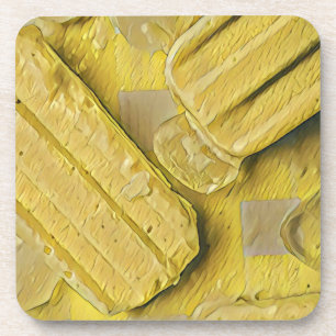 Dessous-de-verre popsicle à cône de crème glacée jaune