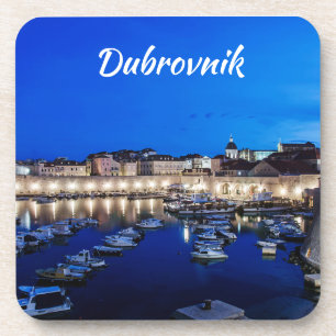 Dessous-de-verre Port et murs de Dubrovnik illuminés la nuit