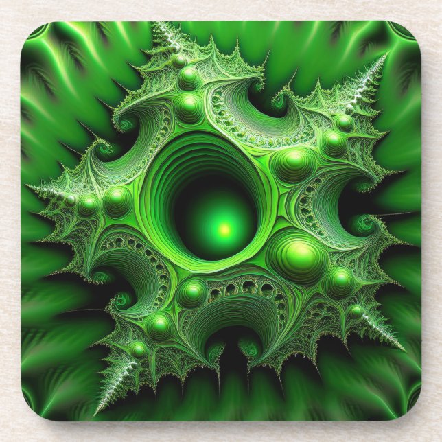 Dessous-de-verre Portail vert Mandelbrot (Devant)