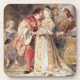 Dessous-de-verre Portia et Bassanio, c.1826 (la semaine, encre