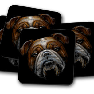 Dessous-de-verre Portrait animal de Bulldog britannique Chien de