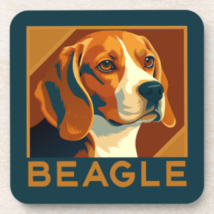 Dessous-de-verre Portrait Beagle classique Style rétro