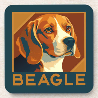 Dessous-de-verre Portrait Beagle classique Style rétro