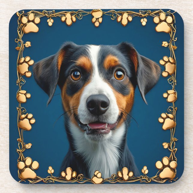 Dessous-de-verre Portrait de chien mignon (Devant)