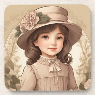 Dessous-de-verre Portrait de fille victorienne Vintage