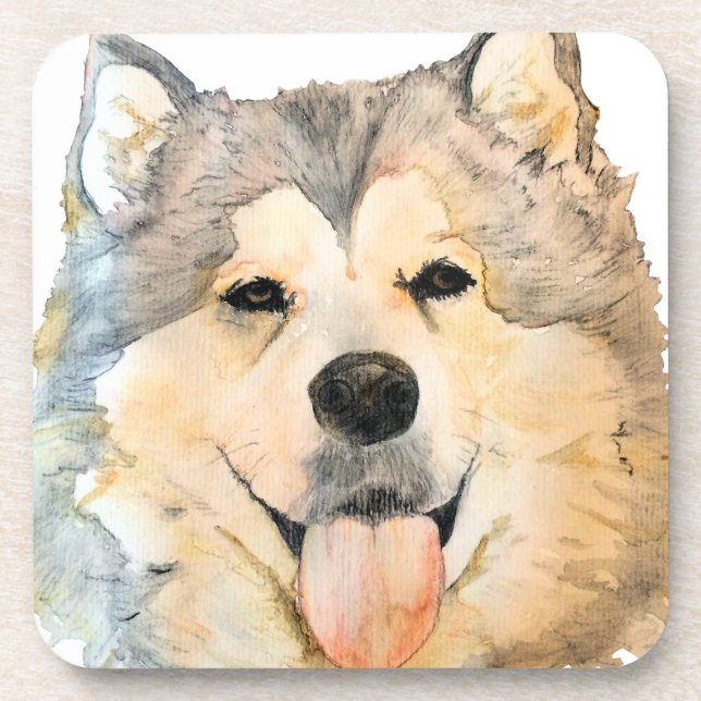Dessous-de-verre Portrait de Malamute d'Alaska (Devant)