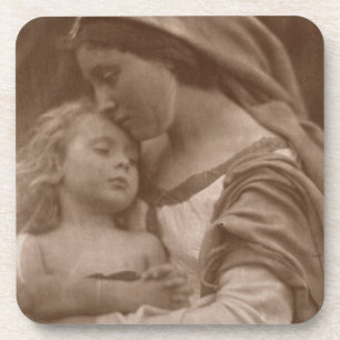 Dessous-de-verre Portrait de mère et d'enfant (photo de sépia)