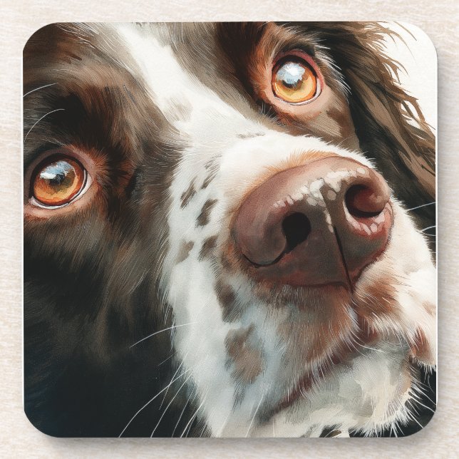 Dessous-de-verre Portrait de springer spaniel marron (Devant)