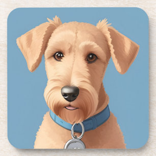 Dessous-de-verre Portrait d'un chien mignon portant un collier bleu
