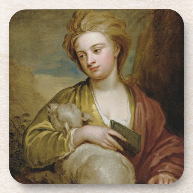 Dessous-de-verre Portrait d'une femme comme St Agnès, (Devant)