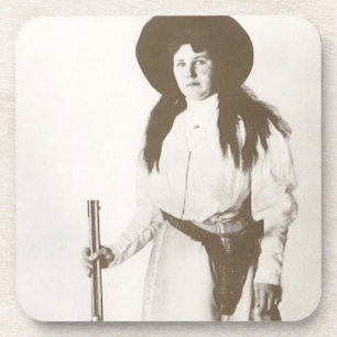 Dessous-de-verre Portrait photo d'une cowgirl tenant un fusil, c191