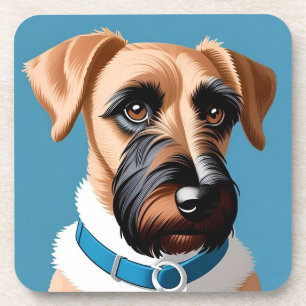Dessous-de-verre Portrait stylisé d'un chien terrier