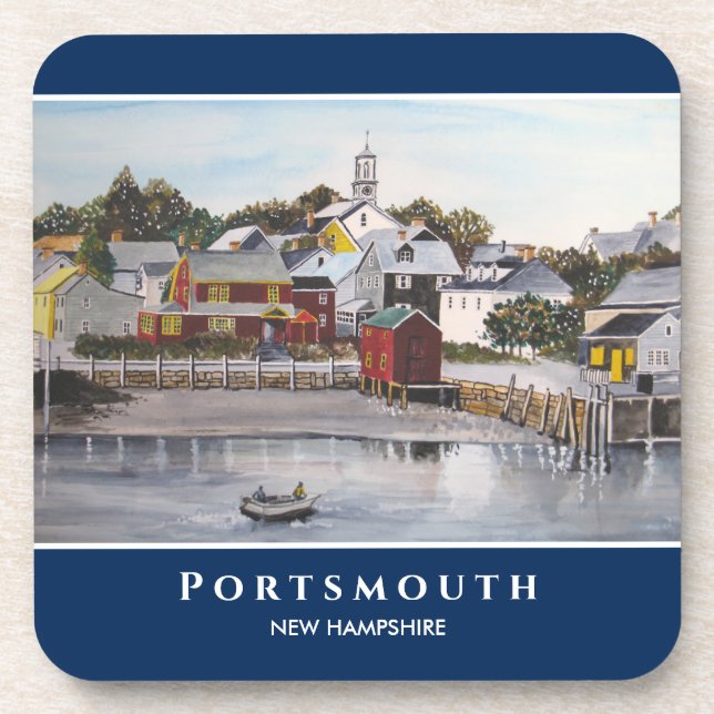Dessous-de-verre Portsmouth Harbour New Hampshire USA Peinture (Devant)