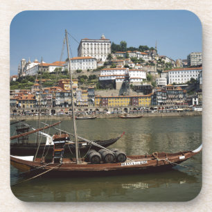Dessous-de-verre Portugal, Porto, Bateau avec barils de vin